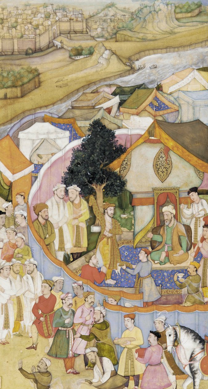 Ilustración de un diccionario (no identificado) - Daud recibe una túnica de honor de Munim Khan de Hiranand