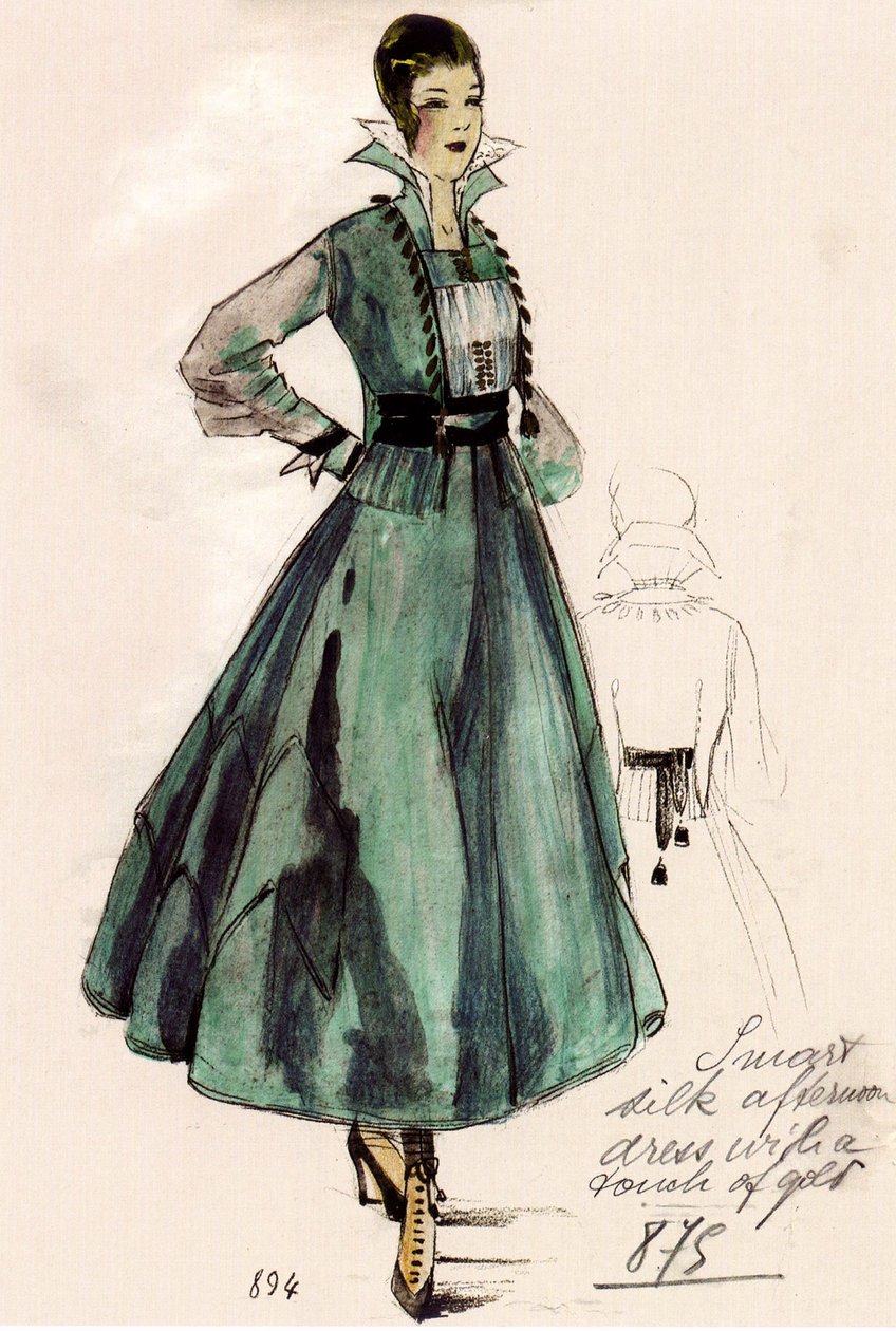 El diseño de un vestido de tarde de seda de House