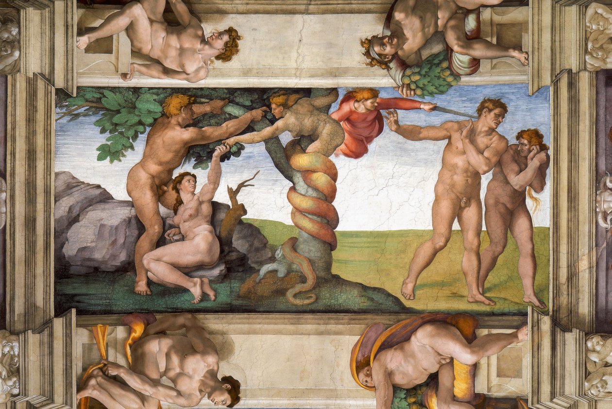 Expulsión del Paraíso de Michelangelo Buonarroti