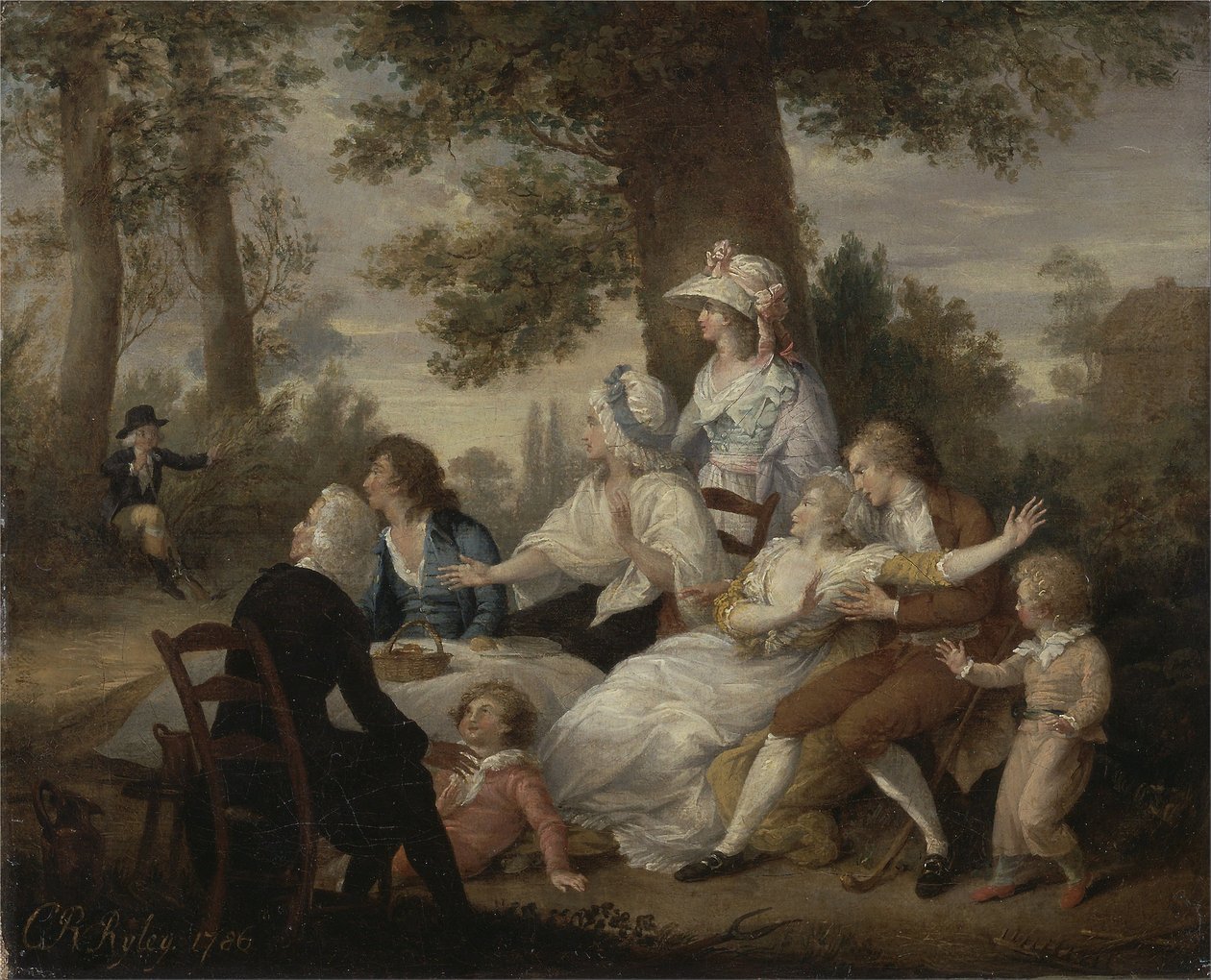 El vicario de Wakefield, Vol. I, Cap. VIII: Cena en los campos de heno sorprendida por el capellán de Mr. Thornhill de Mr. Thornhills