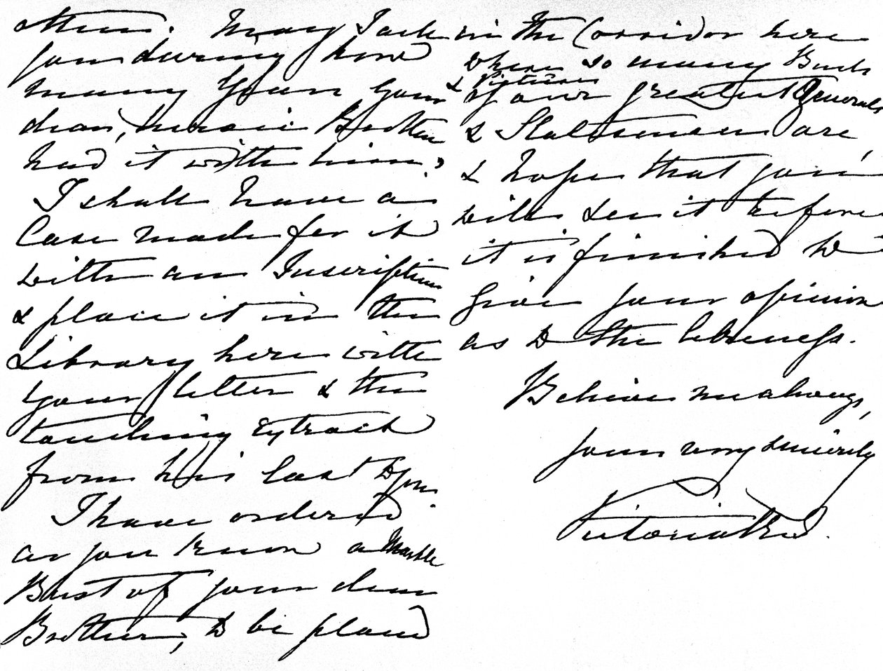 Carta a la Srta. Gordon, agradeciéndole por el regalo de una Biblia que perteneció a su hermano, el General Gordon, y preguntando cuánto tiempo poseyó Gordon este 