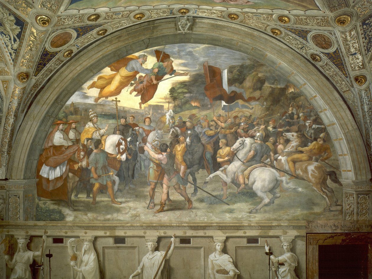 Encuentro entre León el Grande y Atila de Raffaello Sanzio Raphael