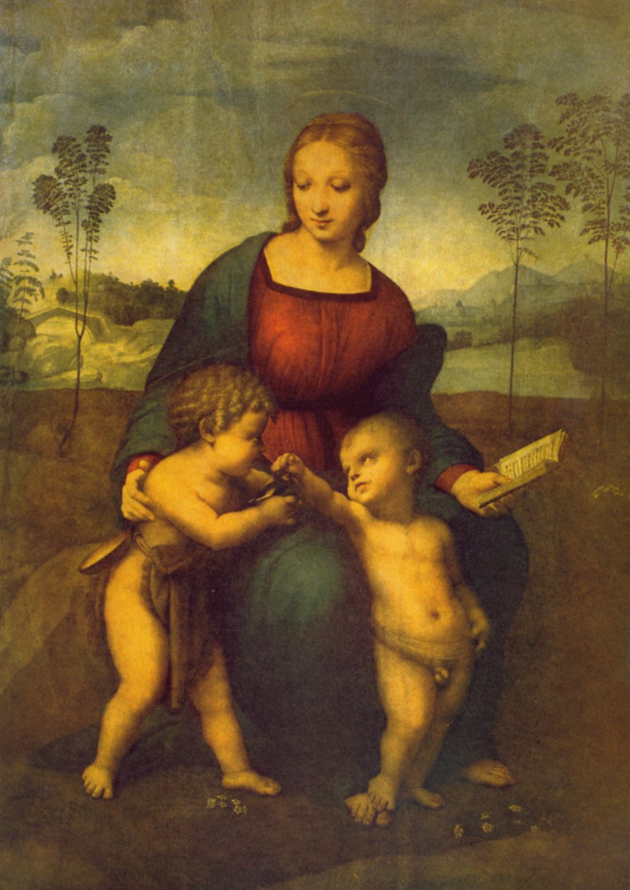 Tapisserie Italienne Madonna Del Cardellino – Charlotte Home, 18x22 Pouces, Art Religieux