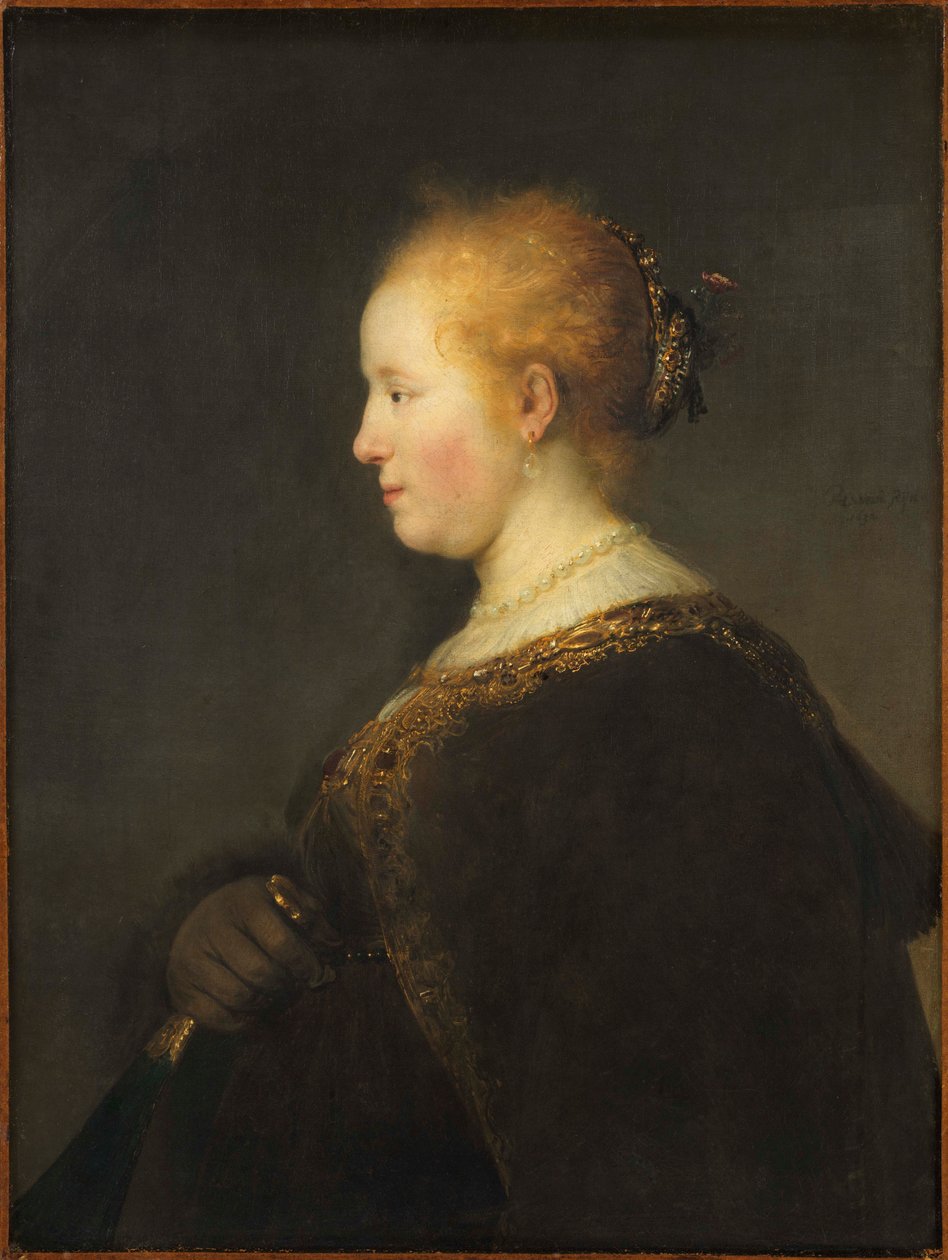 Joven mujer de perfil de Rembrandt van Rijn