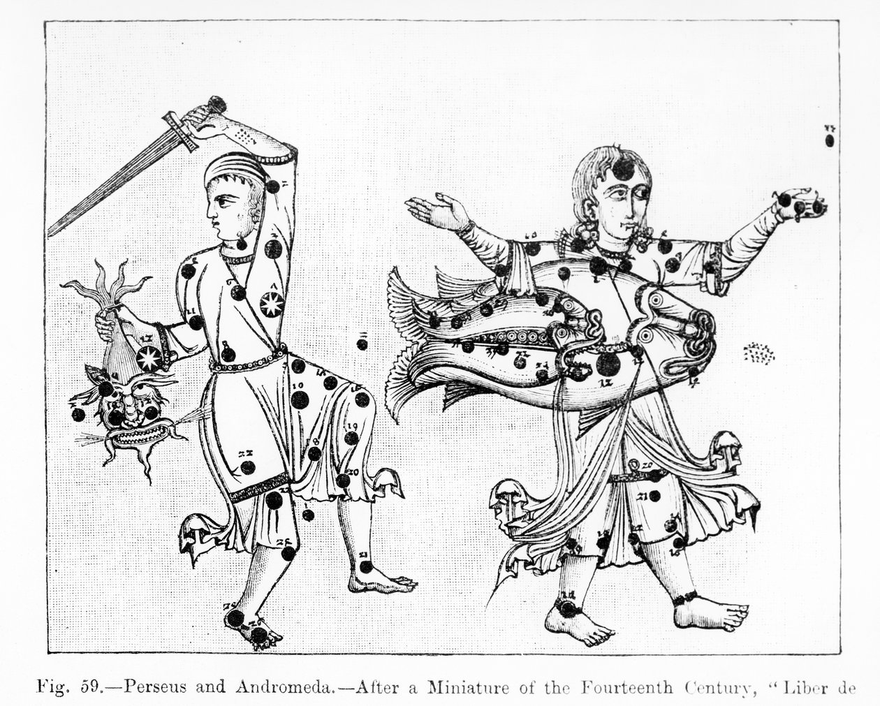 Perseo y Andrómeda, de Liber de Stellis Fixarum, ilustración de 