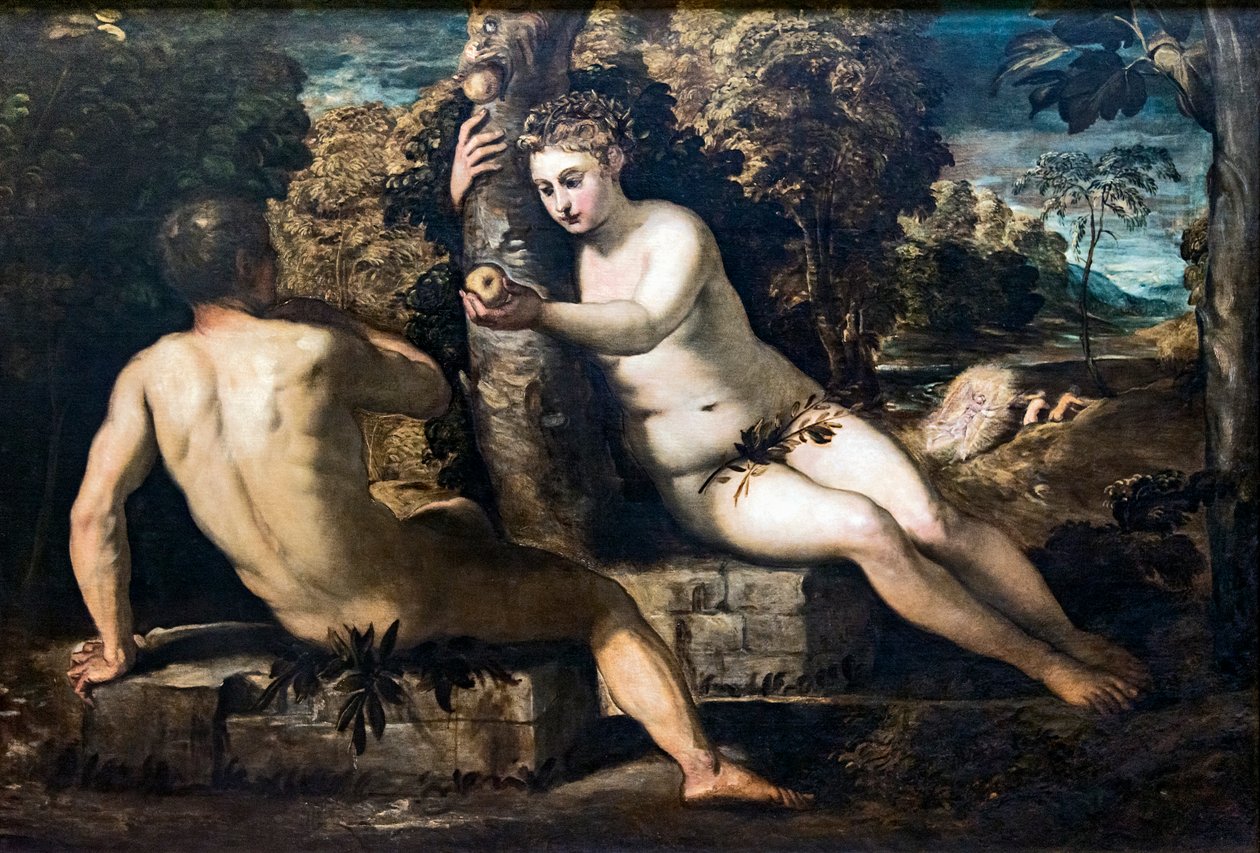 La tentación de Adán y Eva de Tintoretto