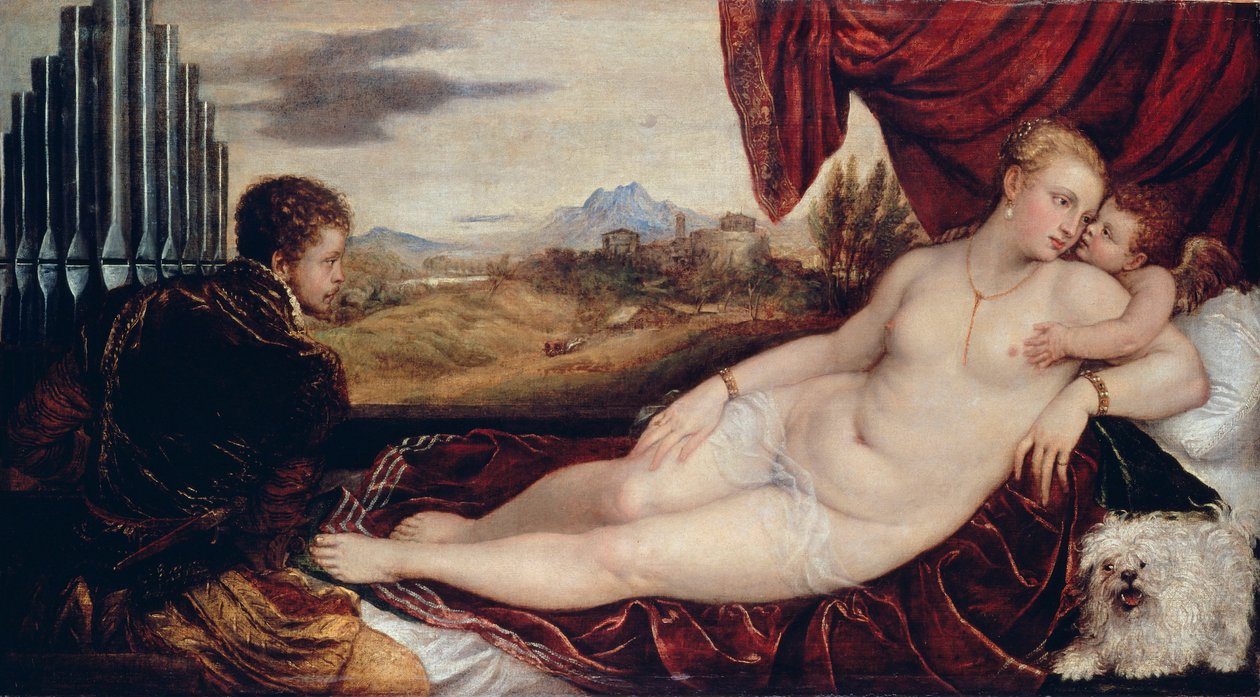 Venus con el organista de Tiziano Vecelli