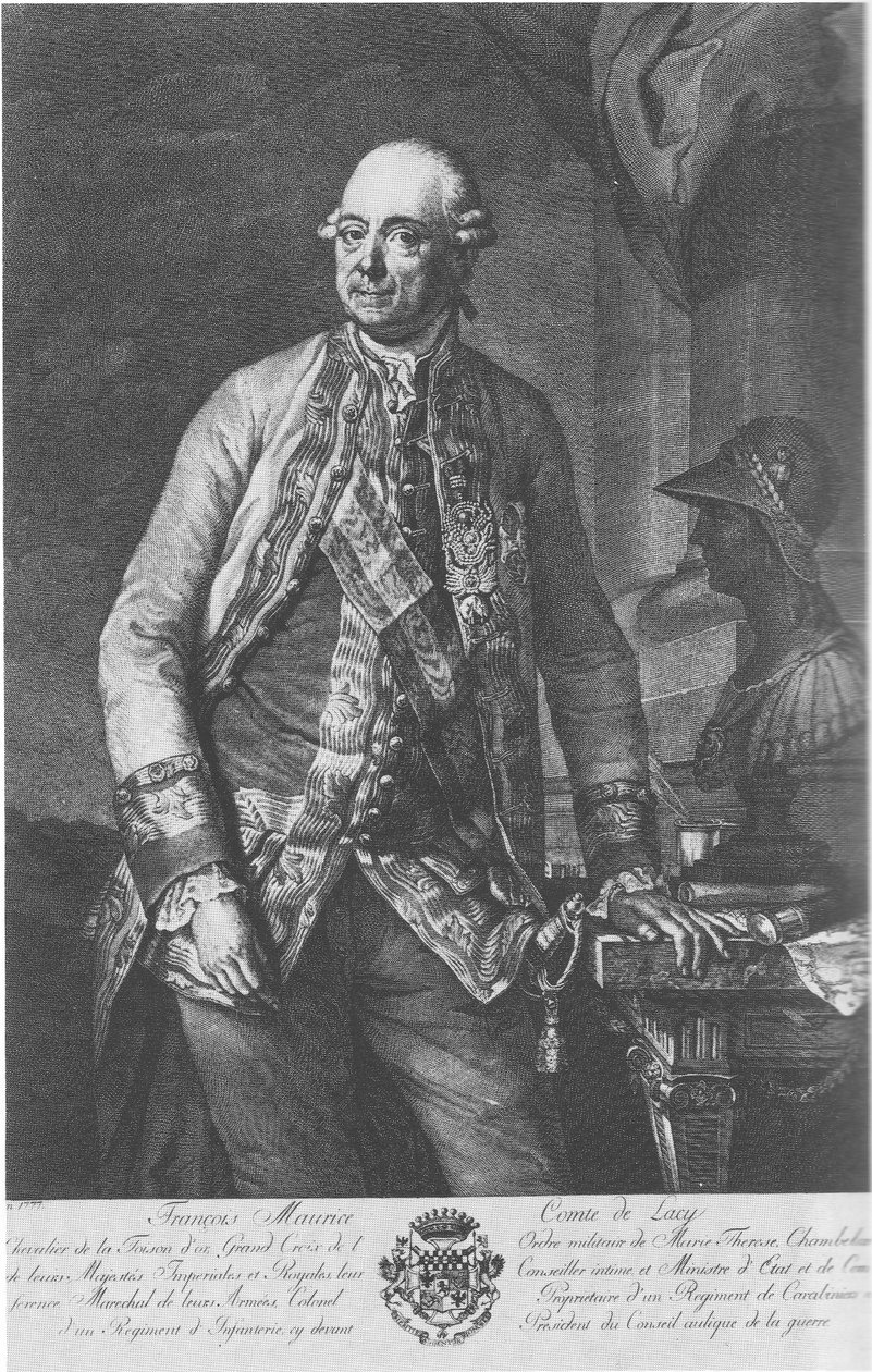 Grabado en cobre del Conde Franz Moritz von Lacy de  Unknown