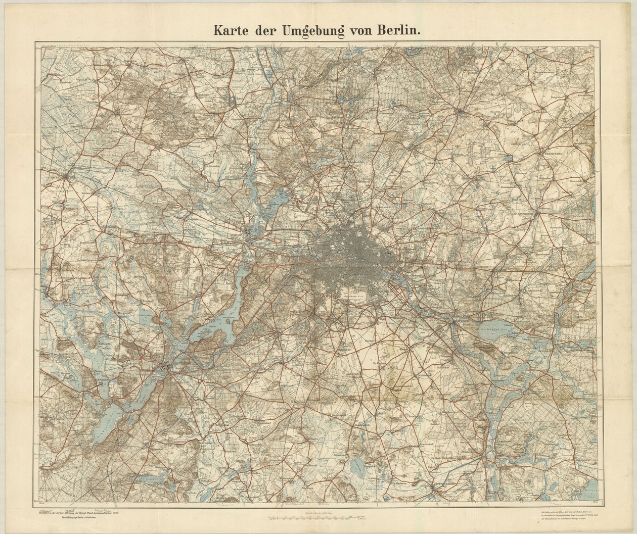 Mapa de los alrededores de Berlín de Unknown