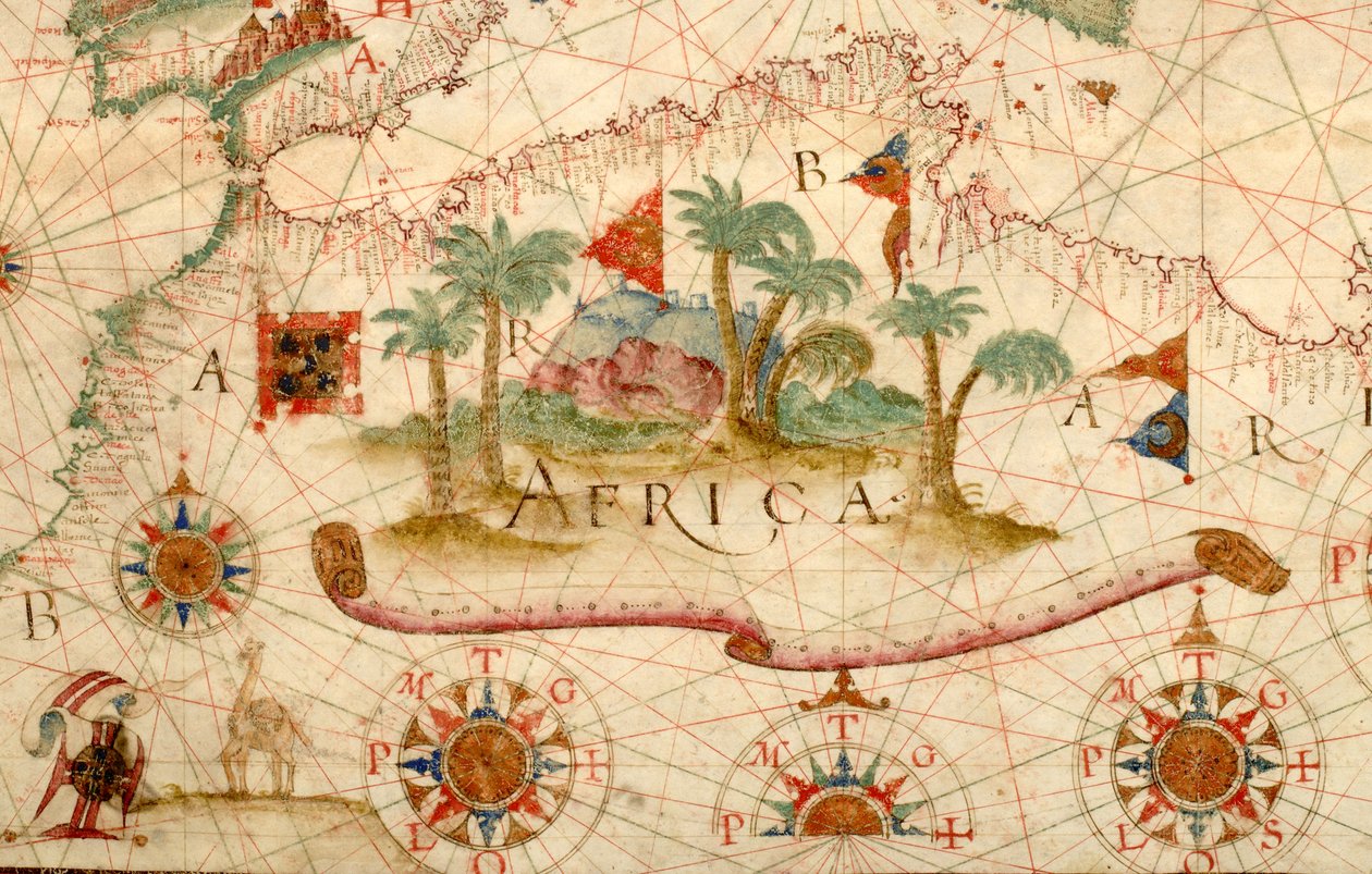 Carta náutica del área del Mediterráneo, incluyendo Europa con las Islas Británicas y parte de Escandinavia de Unknown