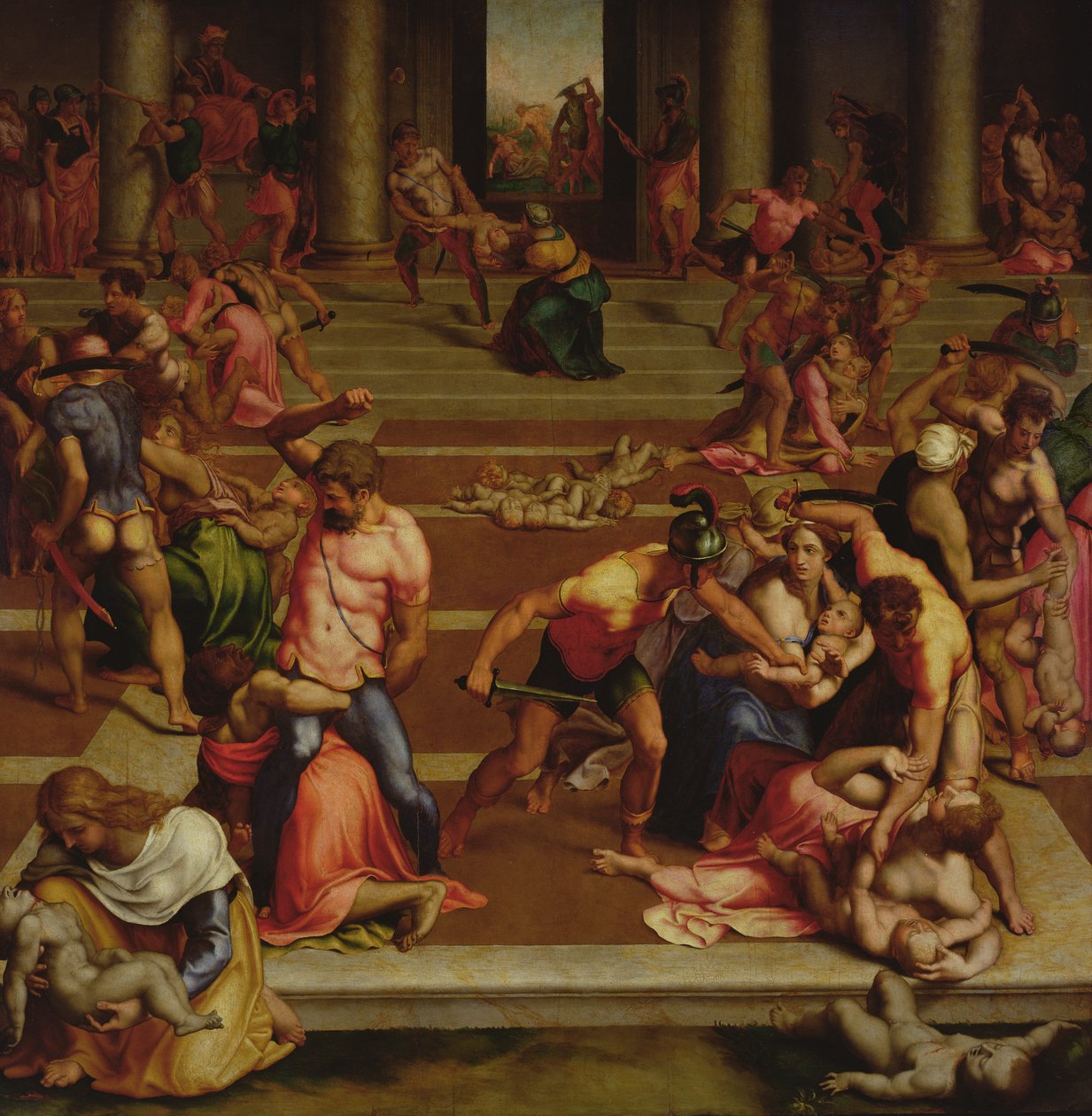 Masacre de los Inocentes (temple sobre tabla) de (1509 66) Daniele da Volterra