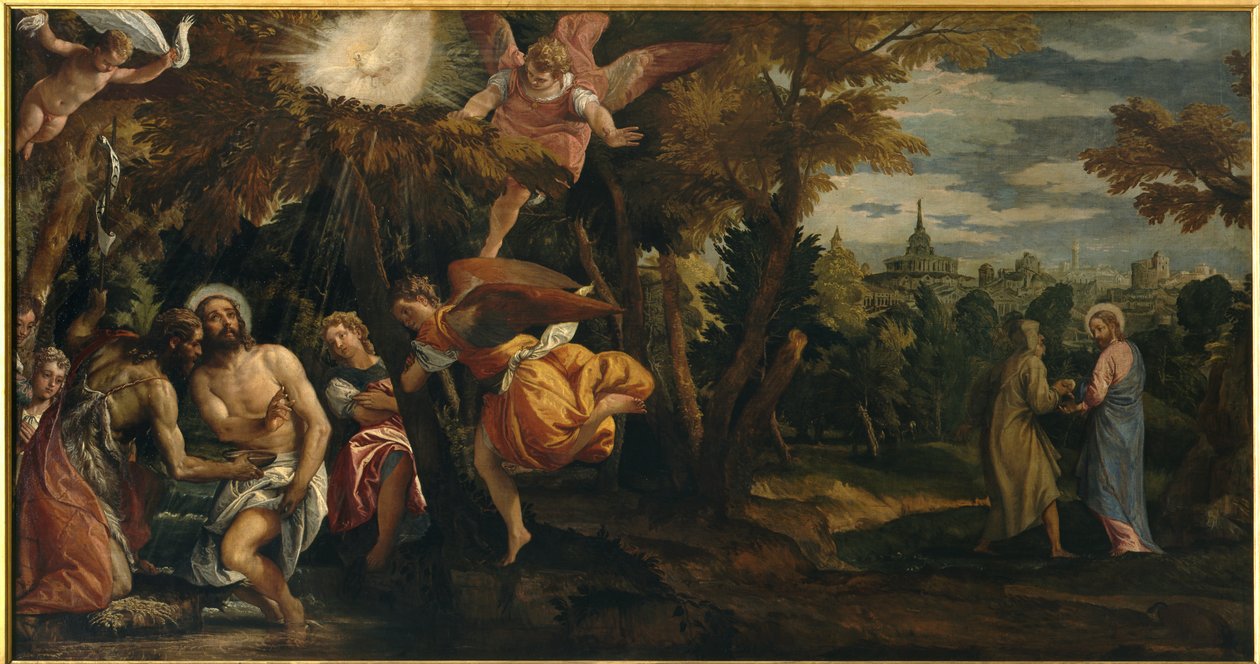 Bautismo y tentación de Cristo, c.1582 de Veronese