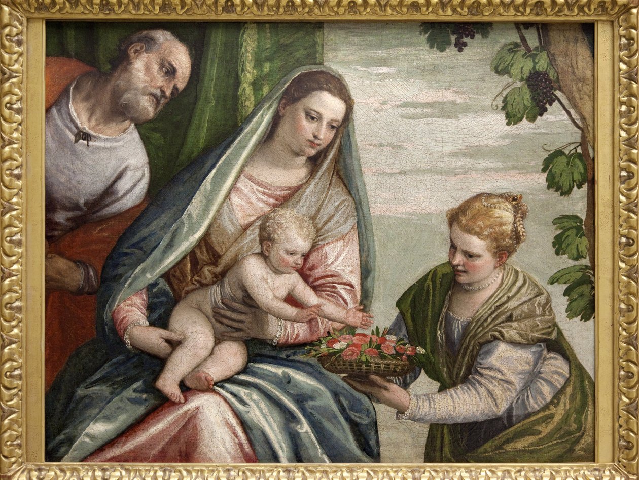 La Sagrada Familia con Santa Dorotea, pintura al óleo sobre lienzo de Paolo Caliari dit Veronese (1528-1588). Fotografía, KIM Youngtae, Burdeos, Museo de Bellas Artes de Burdeos. de Veronese
