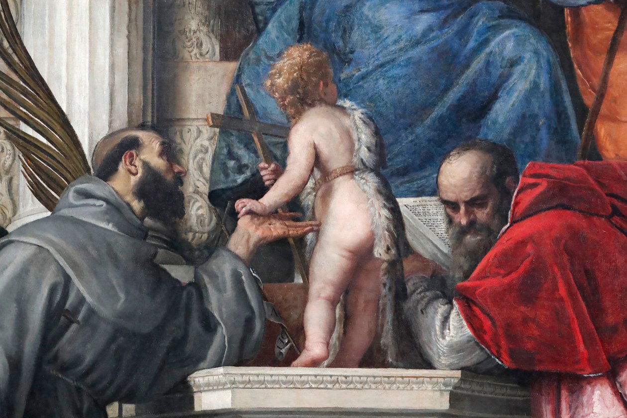 Madonna y el Niño con los santos José, Justina, Francisco, el niño Juan Bautista y Jerónimo de Veronese