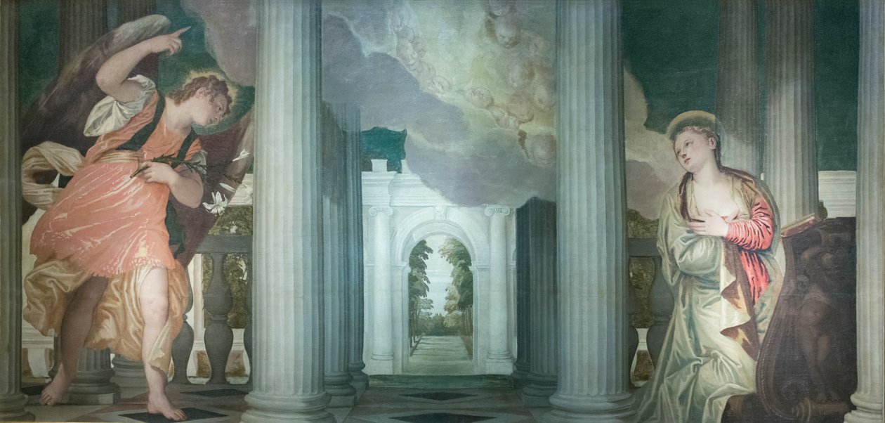 La Anunciación,1556 (óleo sobre lienzo) de (1528 88) Veronese