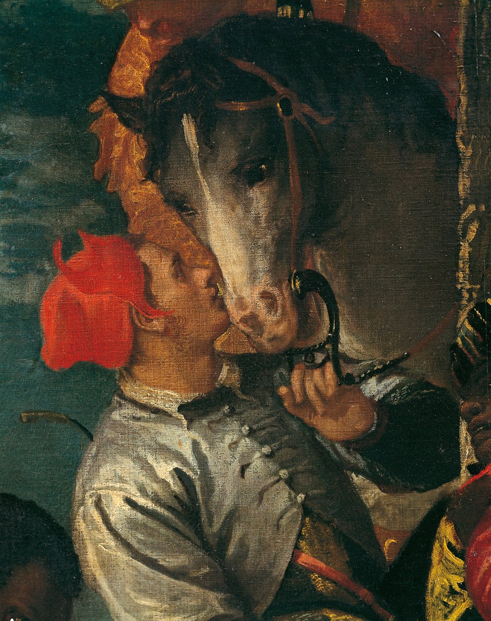 Figura del novio, detalle de la Adoración de los Magos, de Paolo Caliari conocido como Veronese (1528-1588), óleo sobre lienzo, 355x320 cm de (1528 88) Veronese