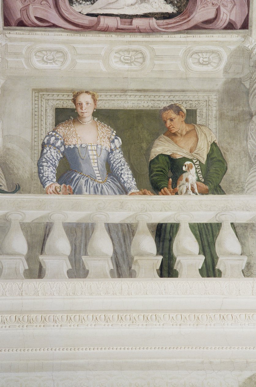 Miembros de la Casa Barbaro, de la Sala di Olimpo, c.1561 (detalle) de Veronese
