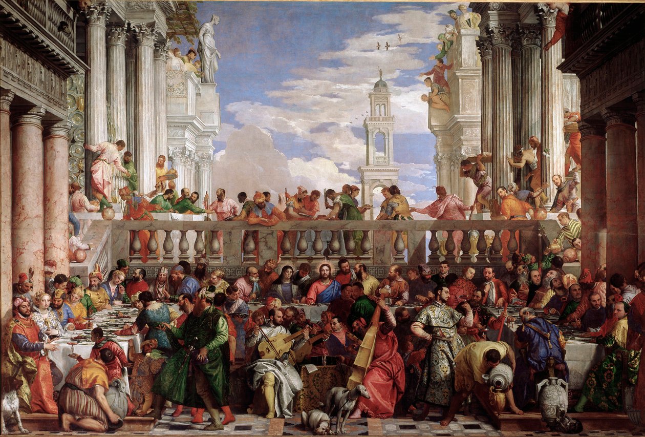 Milagro de la transformación del agua en vino (detalle) de Veronese