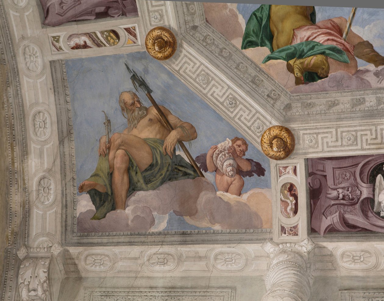 Paolo Caliari conocido como Veronese, fresco, Villa Barbaro, Maser, Italia de Veronese