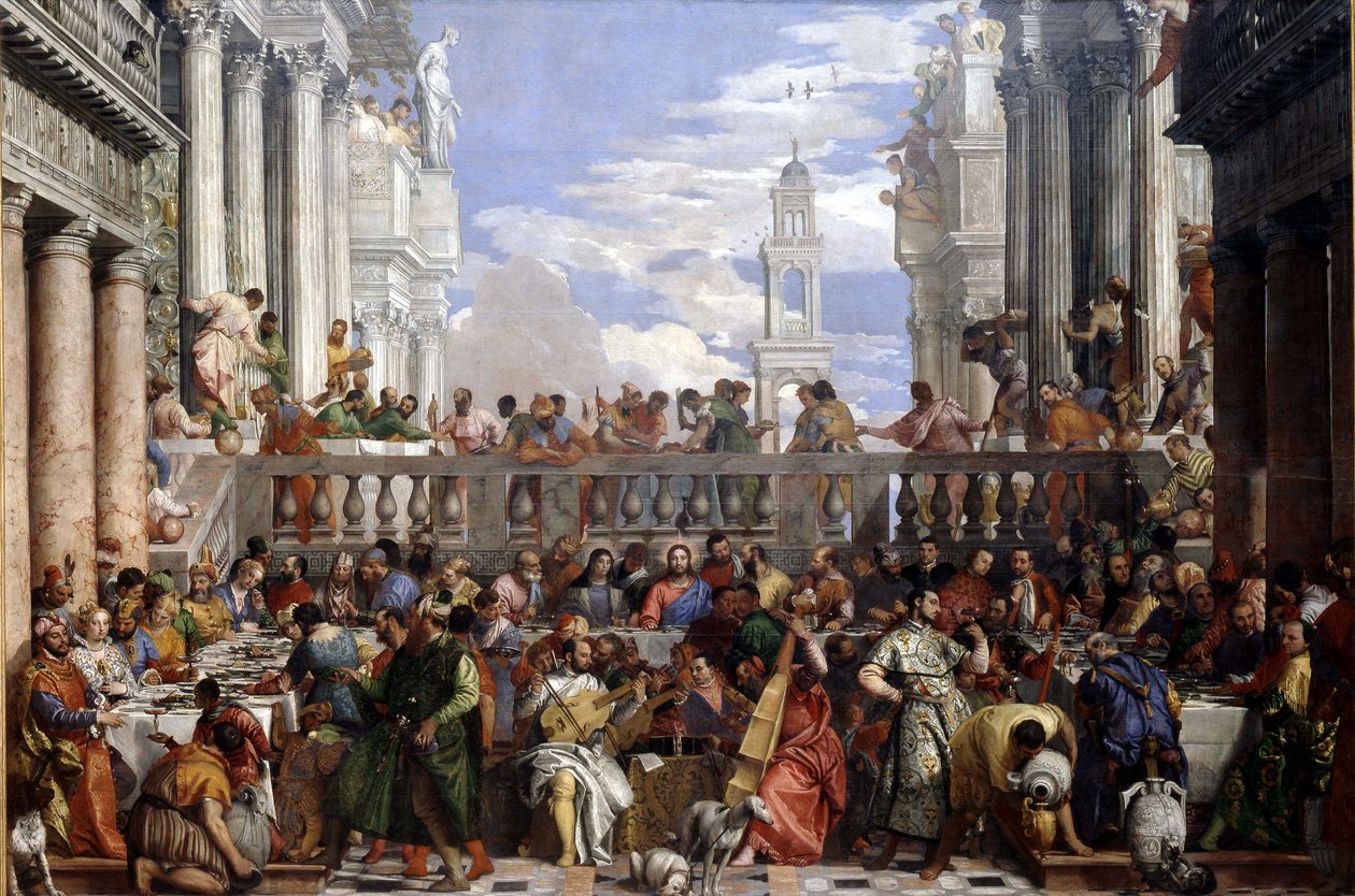 Las bodas de Caná (Milagro de la transformación del agua en vino) por Veronese de Veronese