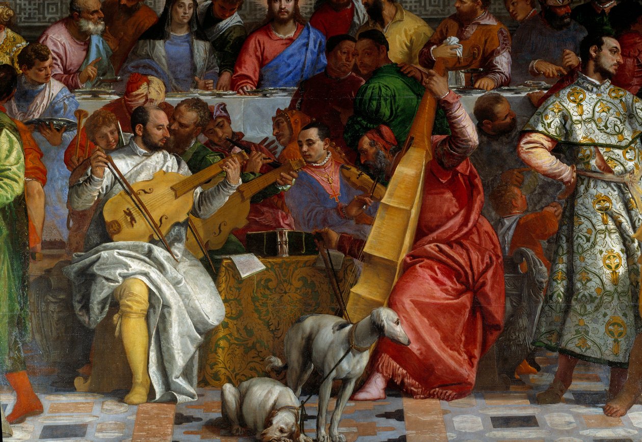 Las bodas de Caná, detalle: los músicos. Fresco de Paolo Veronese (1528-1588) de Veronese
