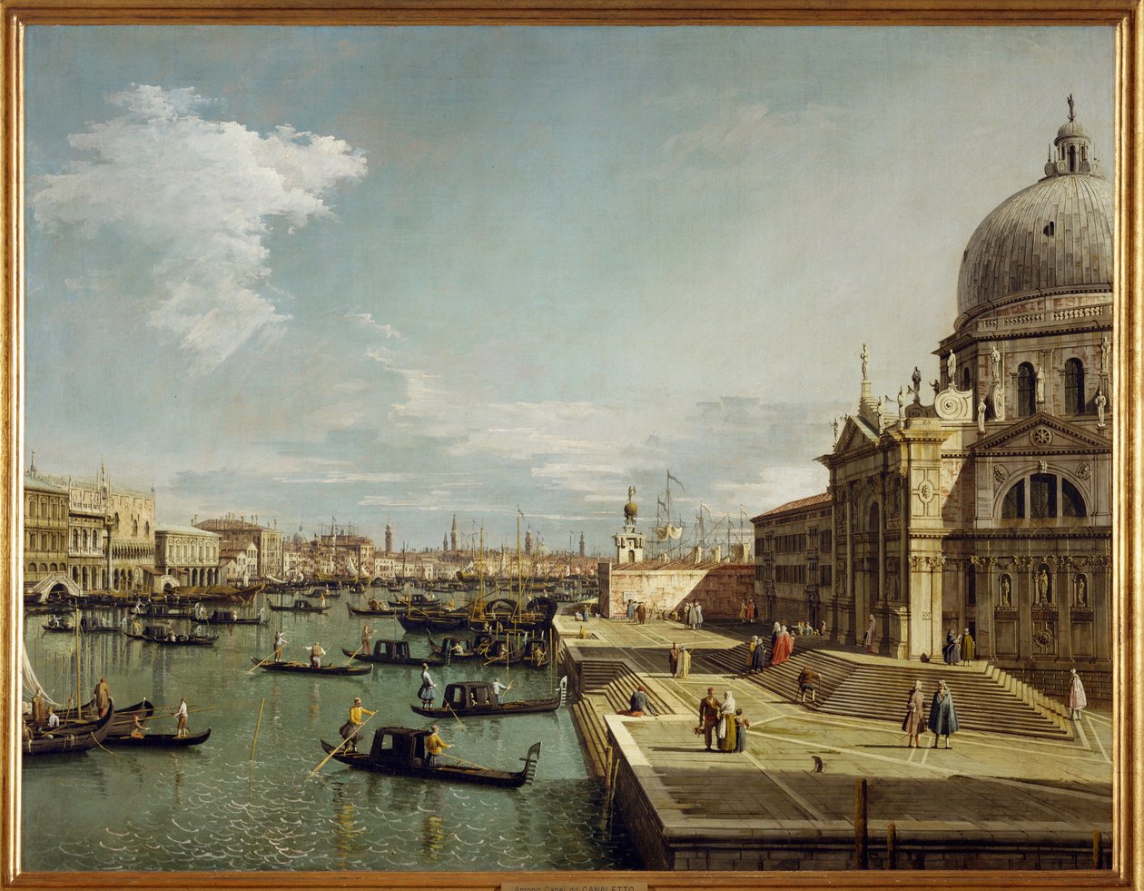 Entrada al Canal Grande y la iglesia Maria Salute en Venecia (pintura sobre lienzo) de (1697-1768) Canaletto