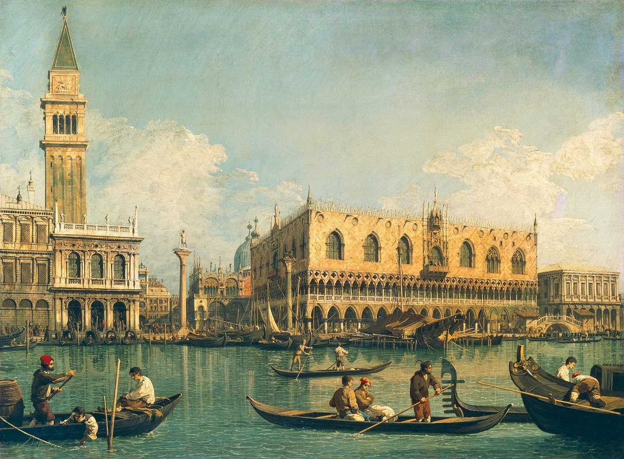 El Molo del Bacino di San Marco el día de la Ascensión, de Giovanni Antonio Canal, conocido como Canaletto (1697-1768), Óleo sobre lienzo, 53,5x71 cm,1730-1735 de (1697 1768) Canaletto