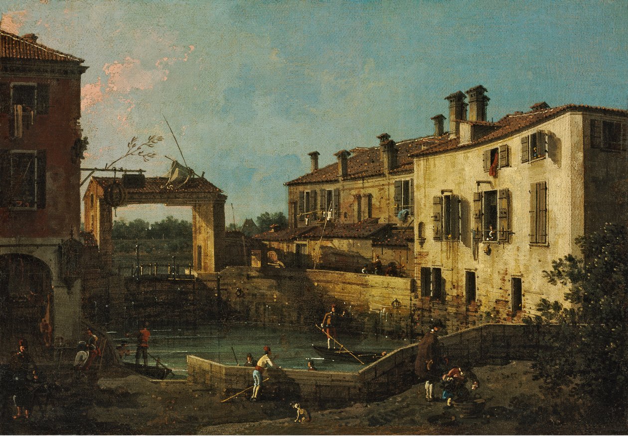 La esclusa en Dolo de Canaletto