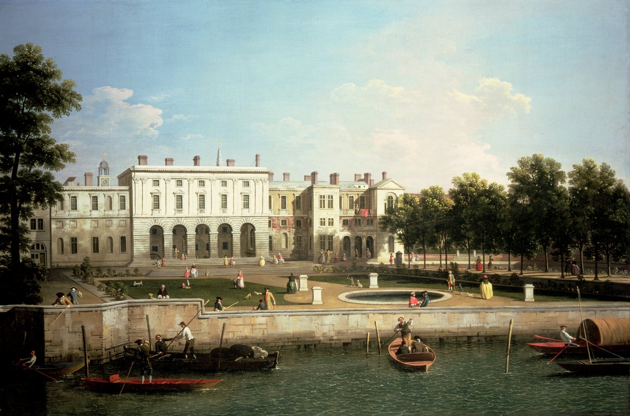 Antigua Somerset House desde el río Támesis, Londres de Canaletto