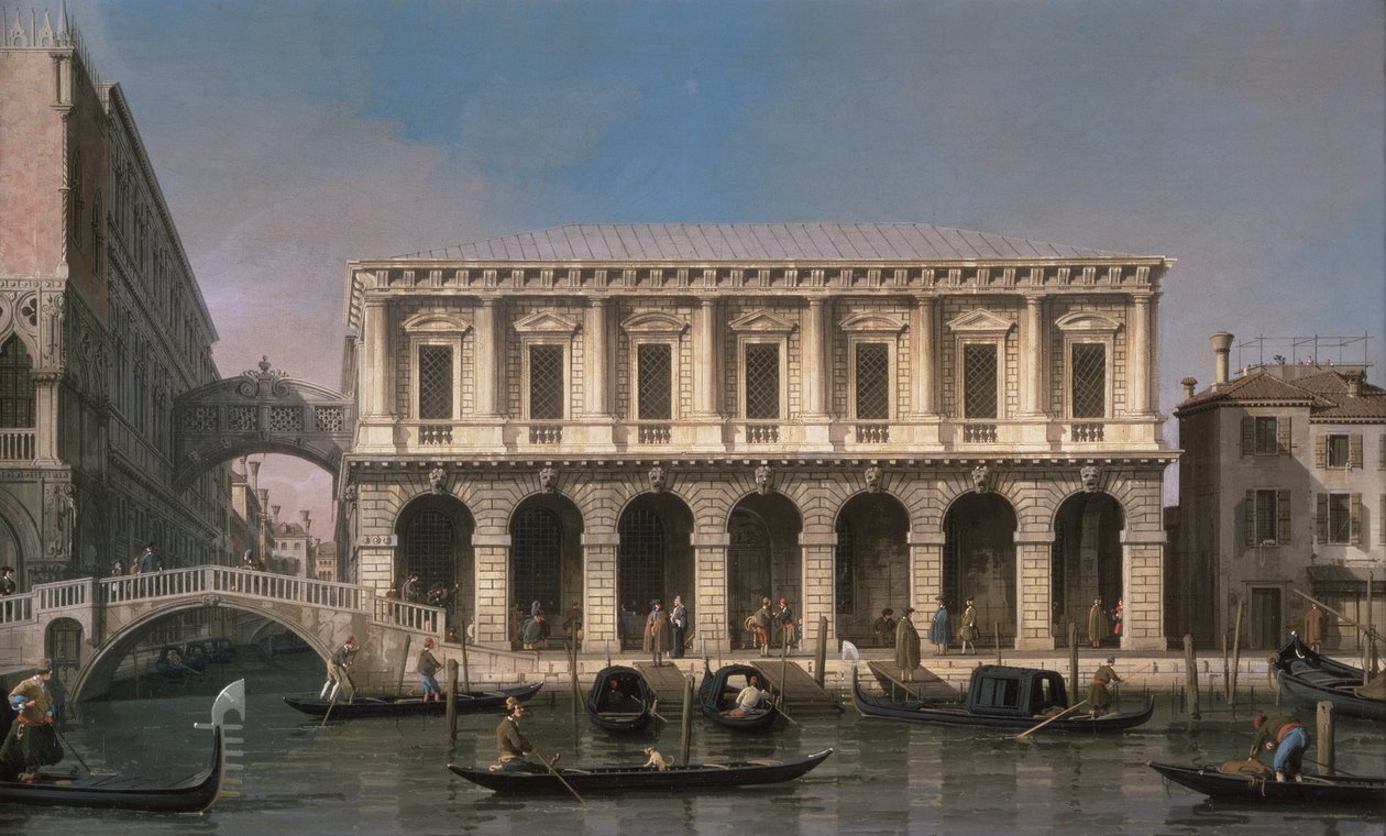 El Puente de los Suspiros (óleo sobre lienzo) de Canaletto