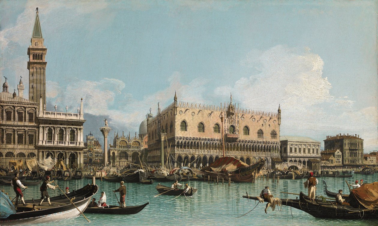 El muelle cerca de la Piazza San Marco en Venecia, por Canaletto (1697-1768). de Canaletto