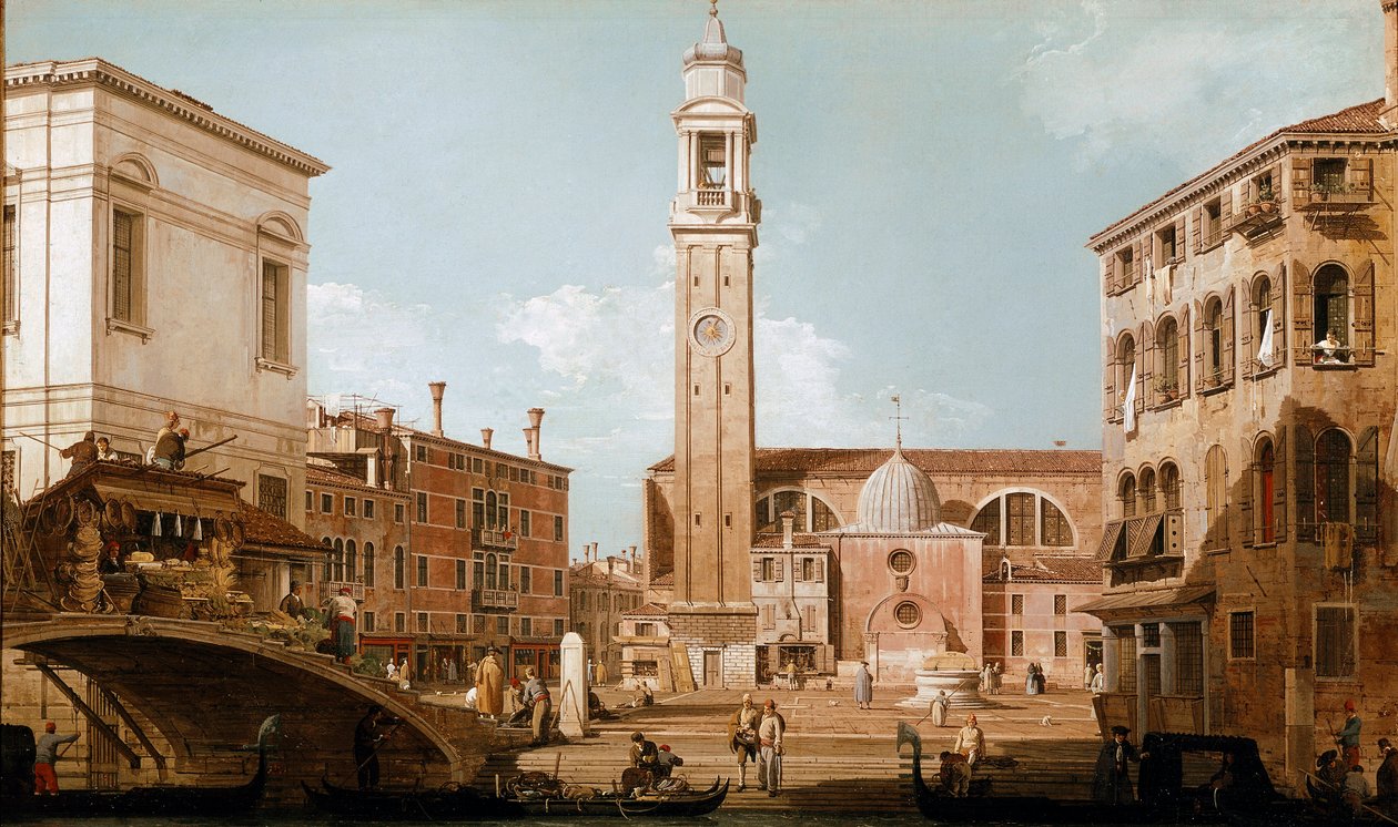 Vista del campo dei santi apostoli en Venecia de Canaletto