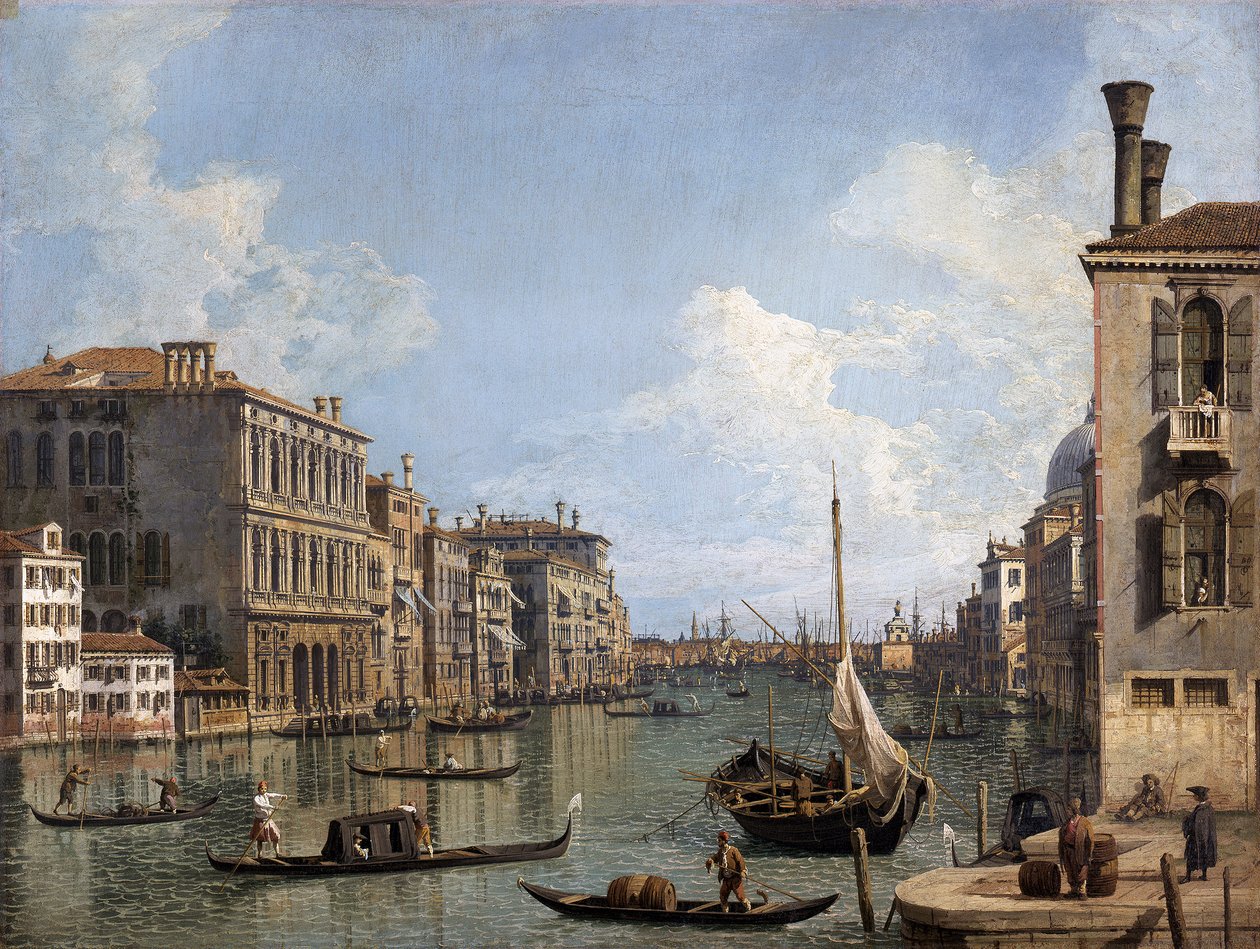 Vista del Gran Canal hacia la Punta della Dogana desde Campo San Vio de Canaletto