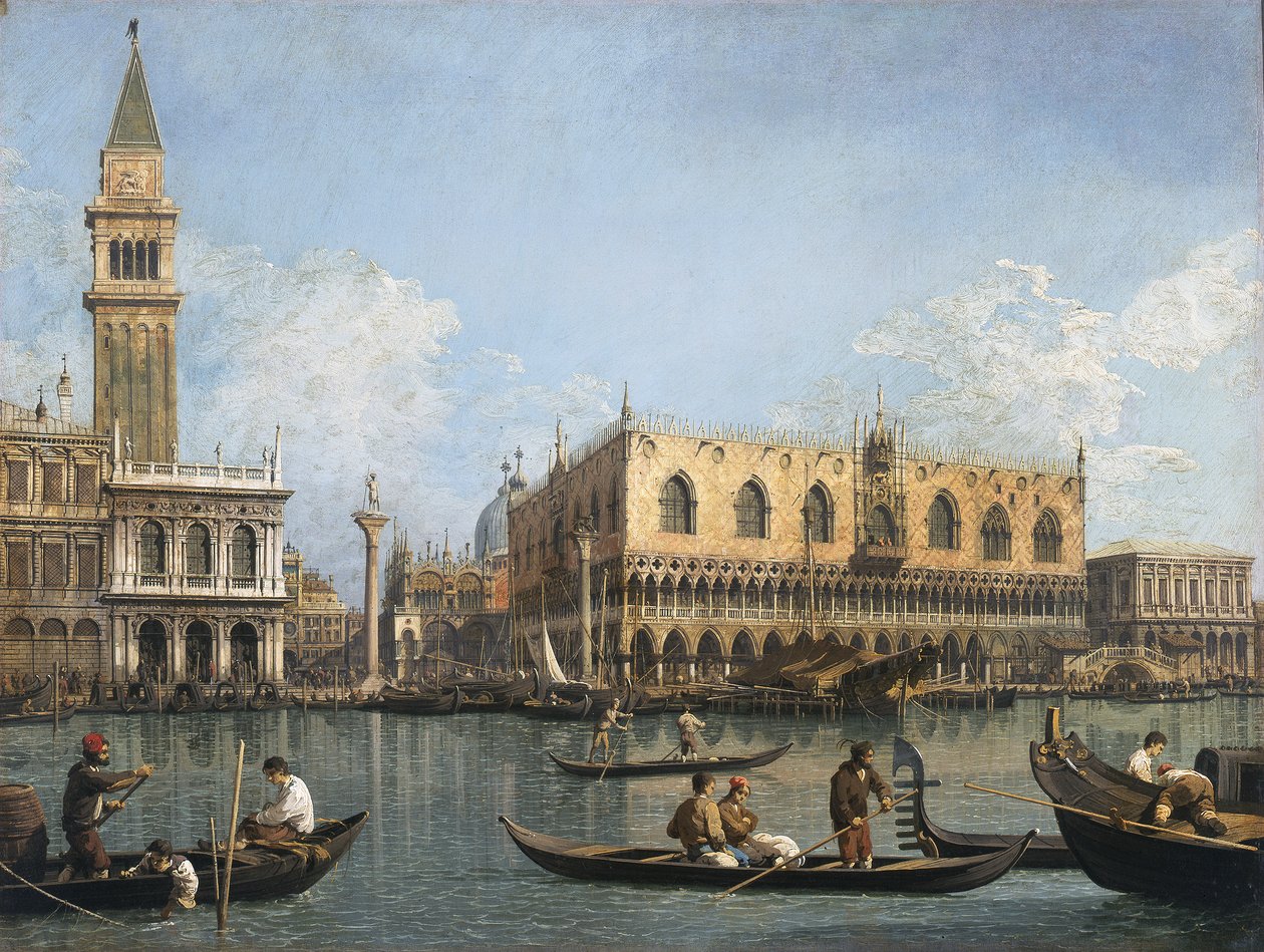 Vista de la cuenca de San Marco desde la Punta della Dogana de Canaletto