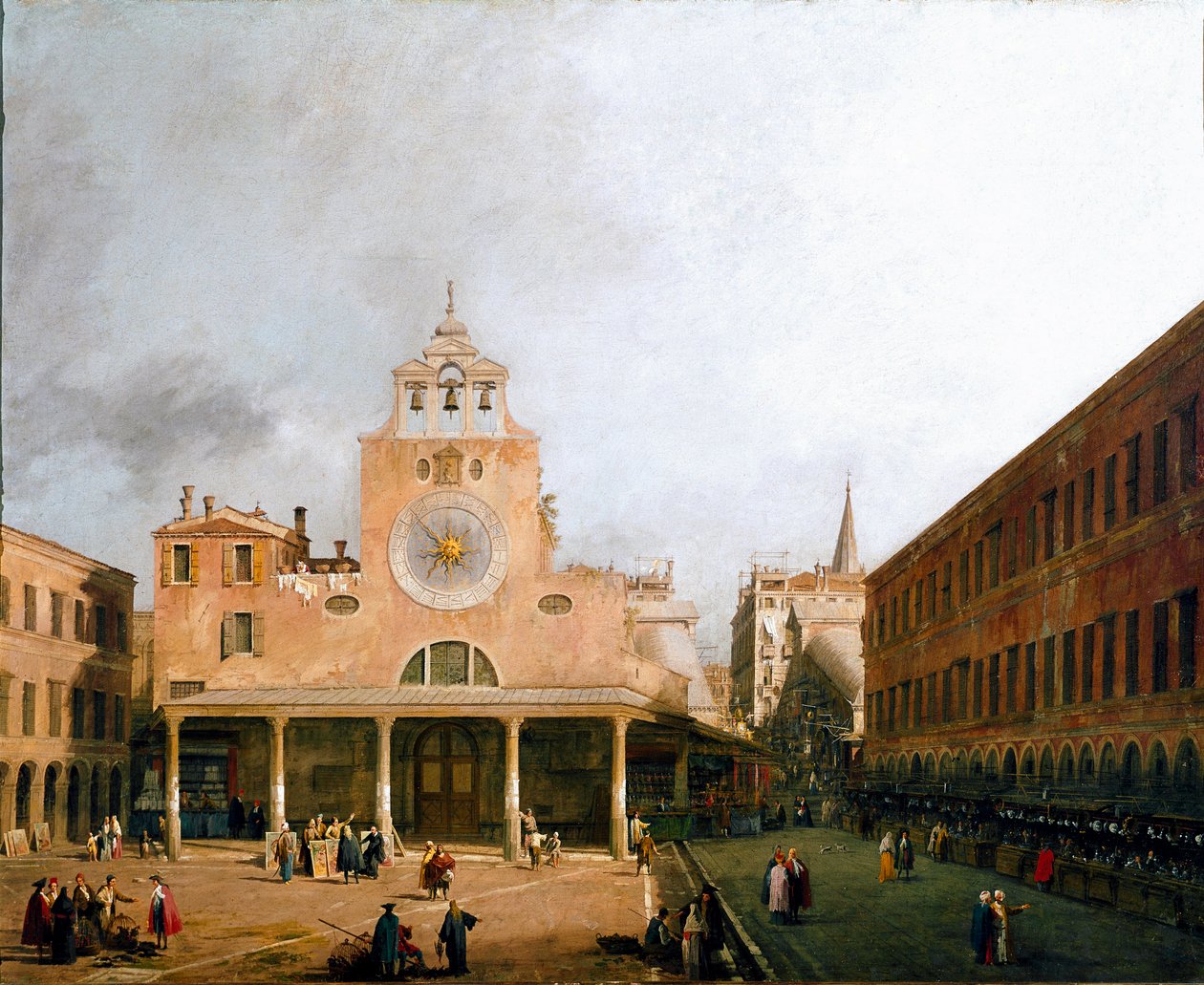 Vista del campo san Giacometto en Venecia. Pintura de Canaletto (Giovanni Antonio Canal) (1697-1768) 1729 Dim 95,5x117 cm Dresden, Staatliche Gemaldegalerie de Canaletto