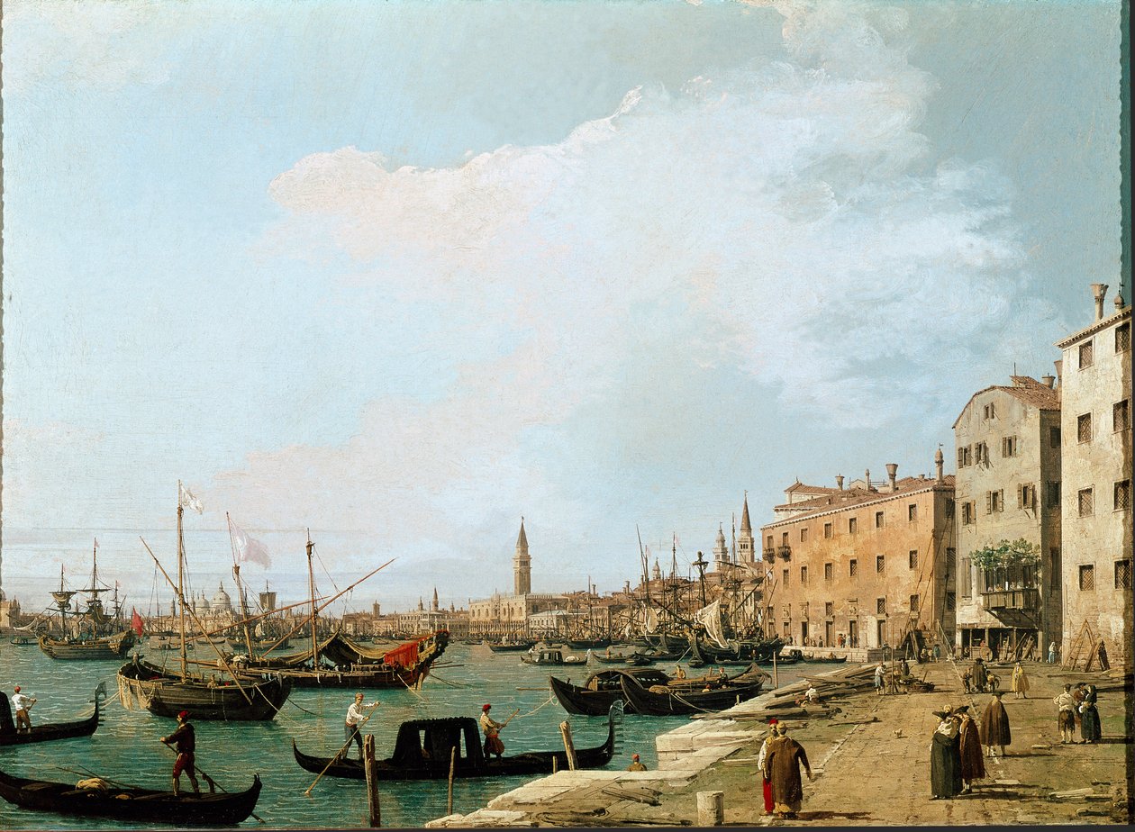 Vista de la riva degli Schiavoni, Venecia de Canaletto