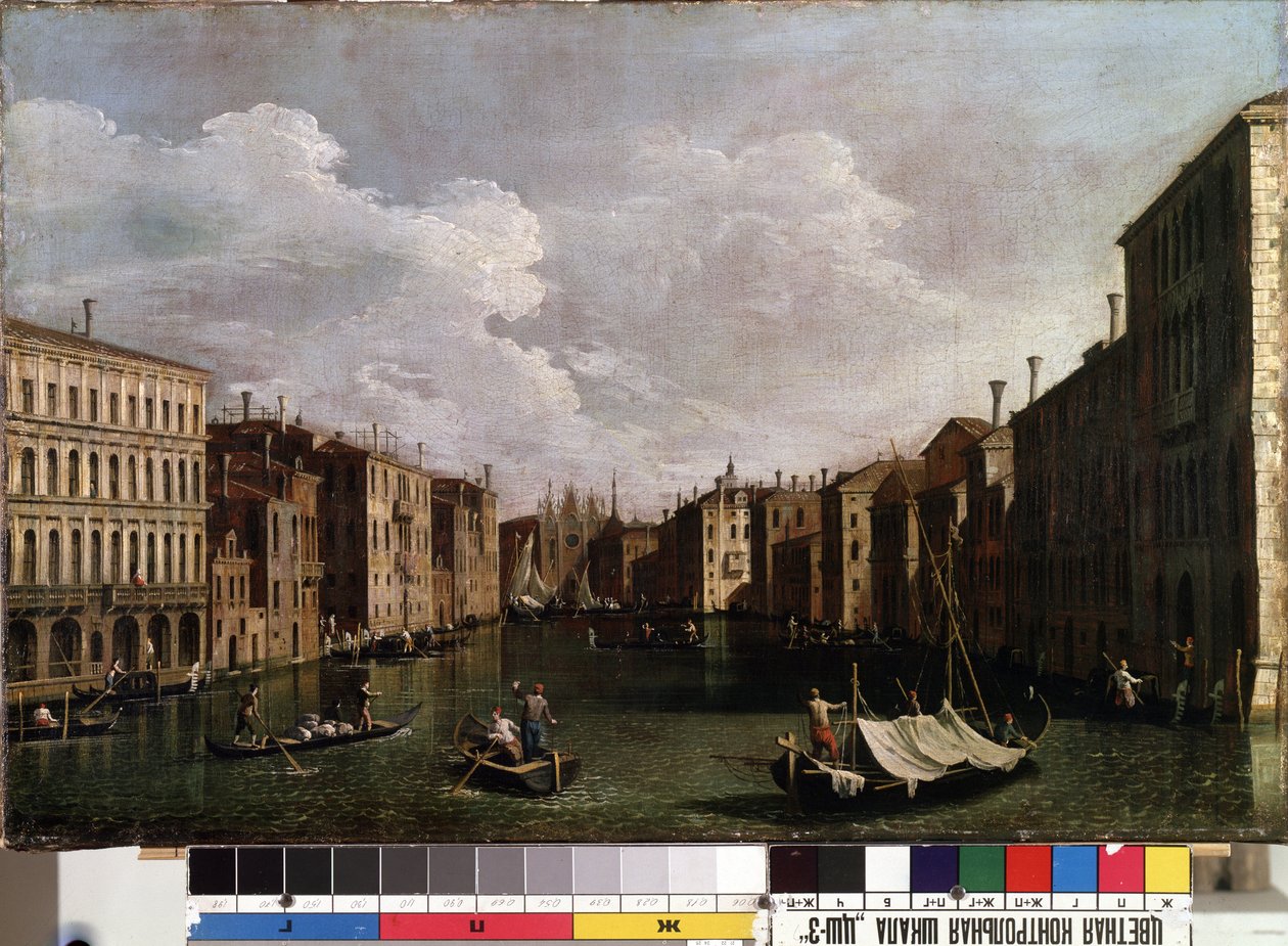 ""Vista del Gran Canal de Venecia"" (Venecia) Pintura de Giovanni Antonio Canal detto il Canaletto (1697-1768). Museo de Bellas Artes del siglo XVIII de Mikalojus Konstantinas Ciurlionis, Kaunas, Lituania de Canaletto