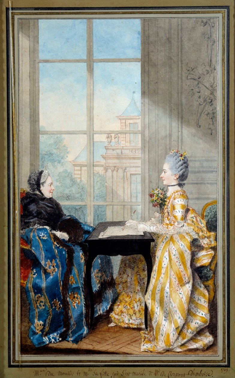 Retrato de Madame du Moutier y Mademoiselle La Ville, esposa de Monsieur Clermont d