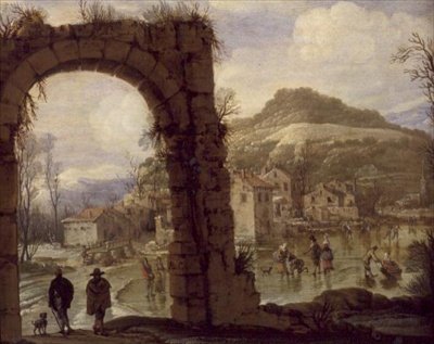 Escena Invernal con un Arco de AB.C.