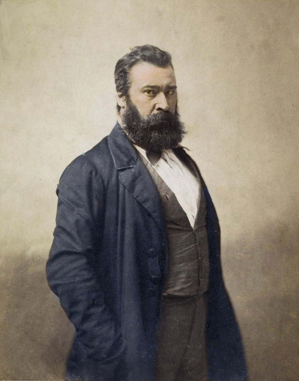 Jean Francois Millet (1814-1875) pintor francés c. 1870 foto de Nadar - Coloreado digital - Retrato de Jean-François Millet (1814-1875), pintor, grabador. Fotografía de Nadar. Siglo XIX de Nadar