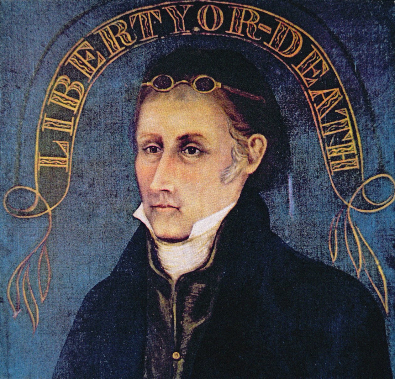 Patrick Henry, representado con la leyenda 