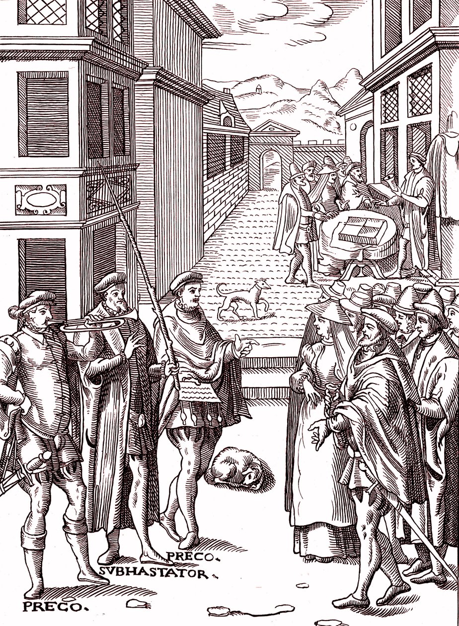 El pregonero tocando la trompeta de (after) Flemish School