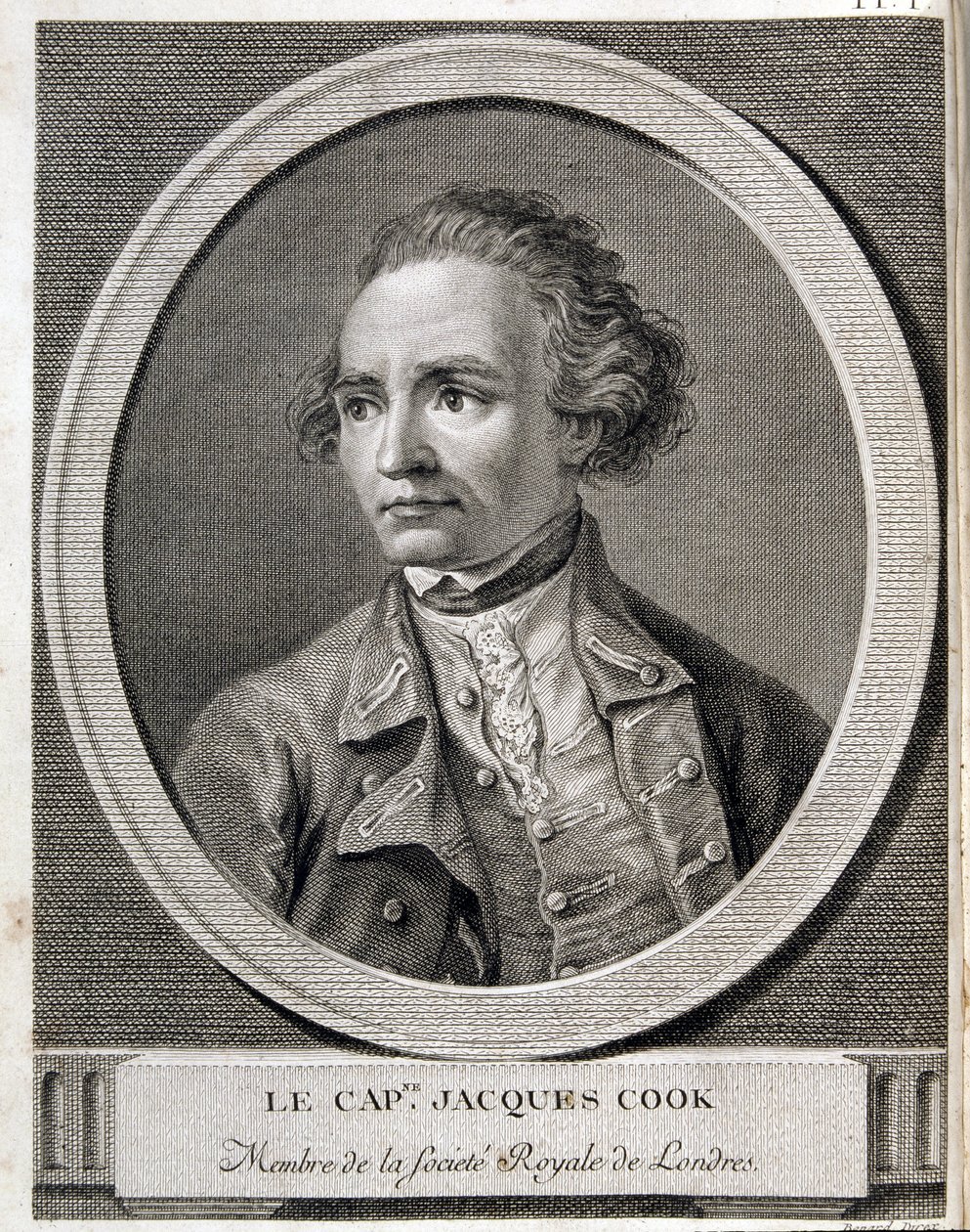 El capitán James Cook, miembro de la Real Sociedad de Londres de (after) French School