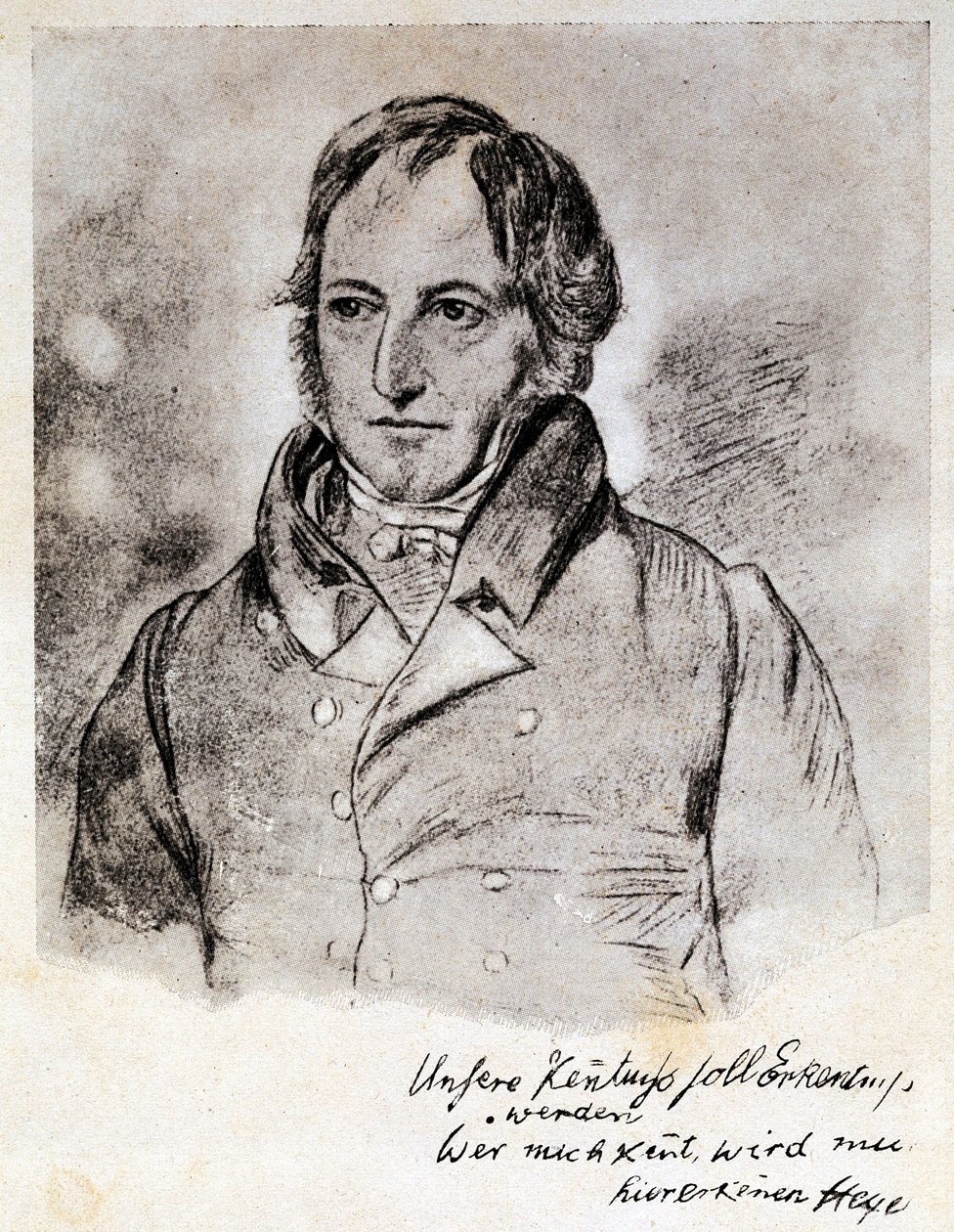 Retrato de Georg Wilhelm Friedrich Hegel (1770-1831), filósofo alemán e idealista. Grabado después de un dibujo de G. Hensel de (after) German School