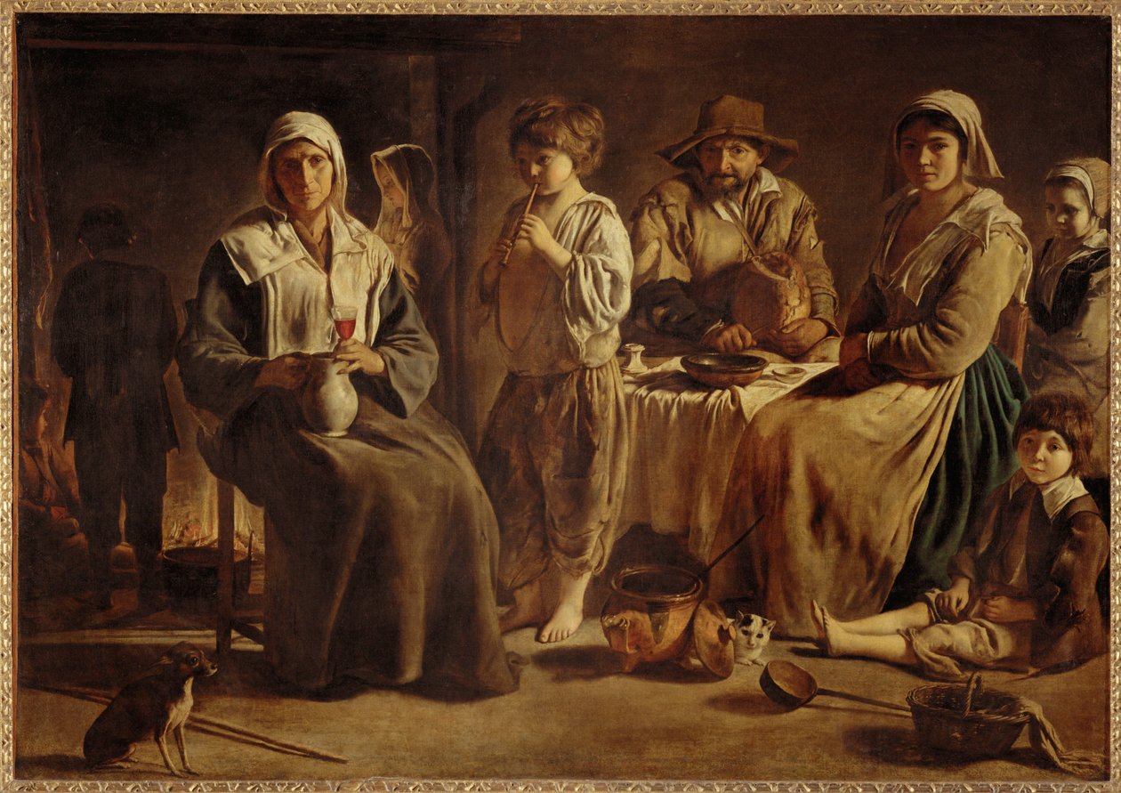 Famille de paysans dans un interieur Una familia de agricultores en su casa de campo ... de (after) Le Nain Brothers