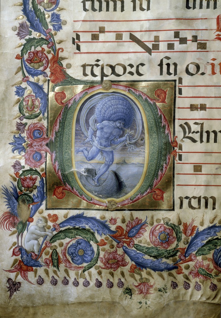Página iluminada de un gradual de (c.1445 1527) Liberale da Verona