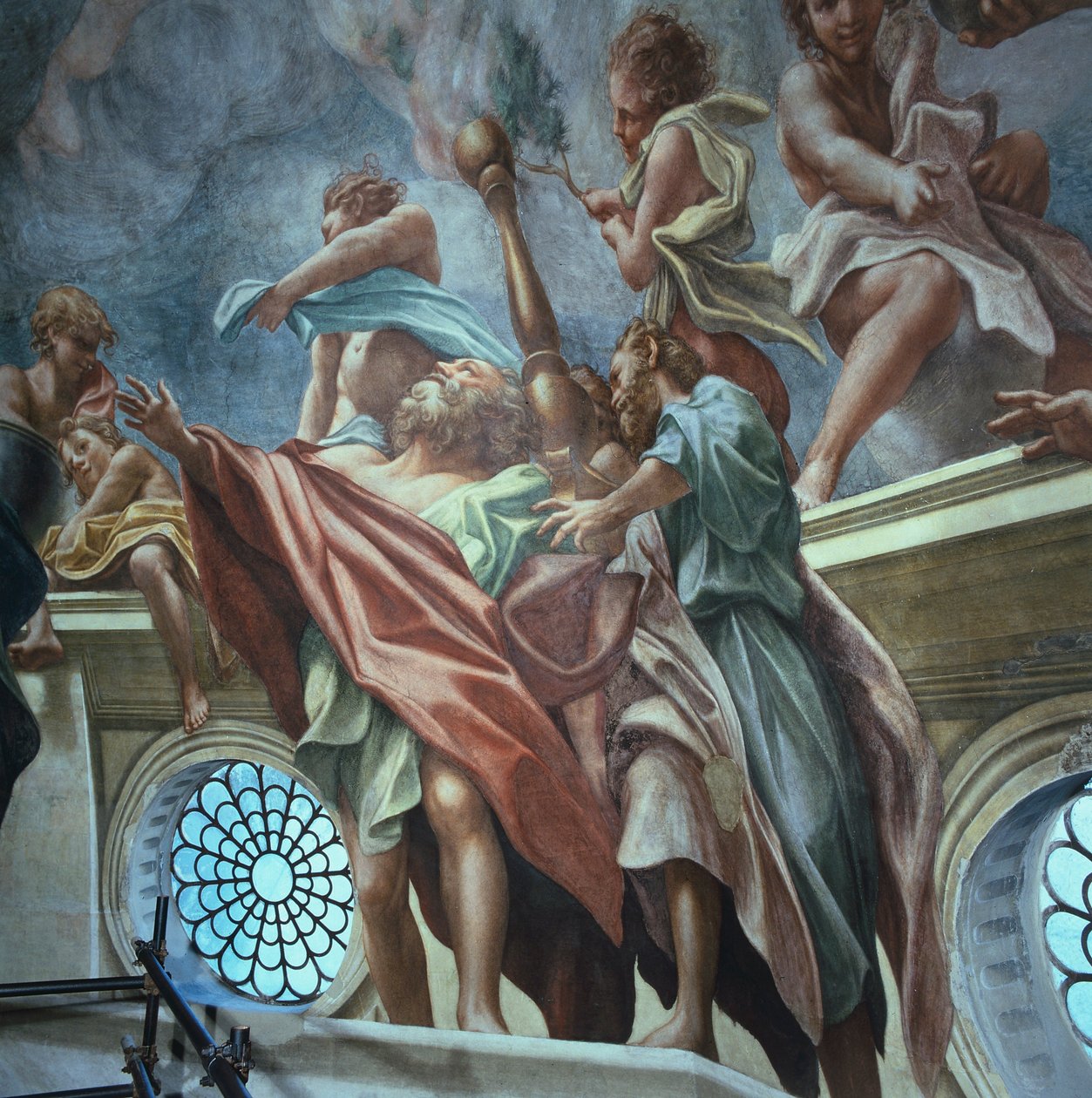 Apóstoles y jóvenes, por Antonio Allegri Da Correggio, fresco, Cúpula de la Catedral de Parma, Italia de (c.1489 1534) Correggio