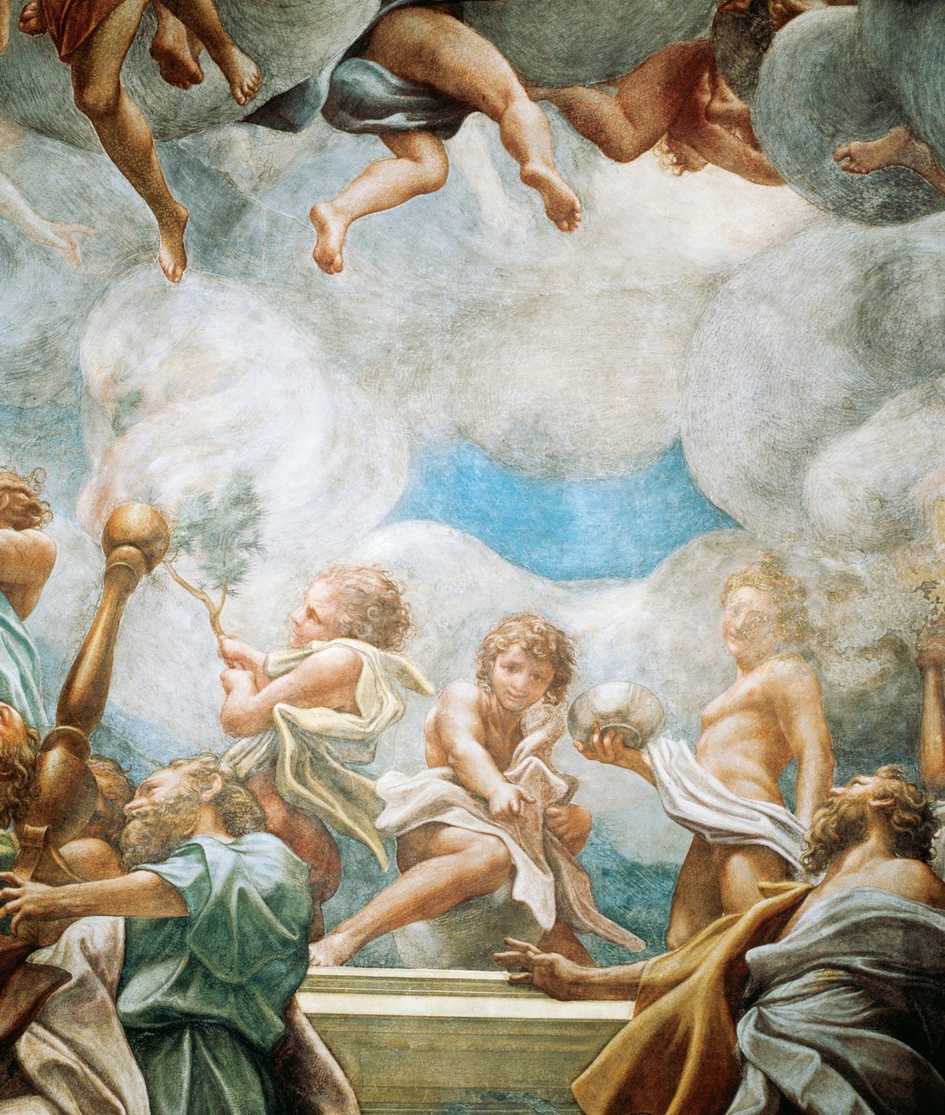 Efebos y apóstol, detalle de la Asunción de la Virgen de (c.1489 1534) Correggio