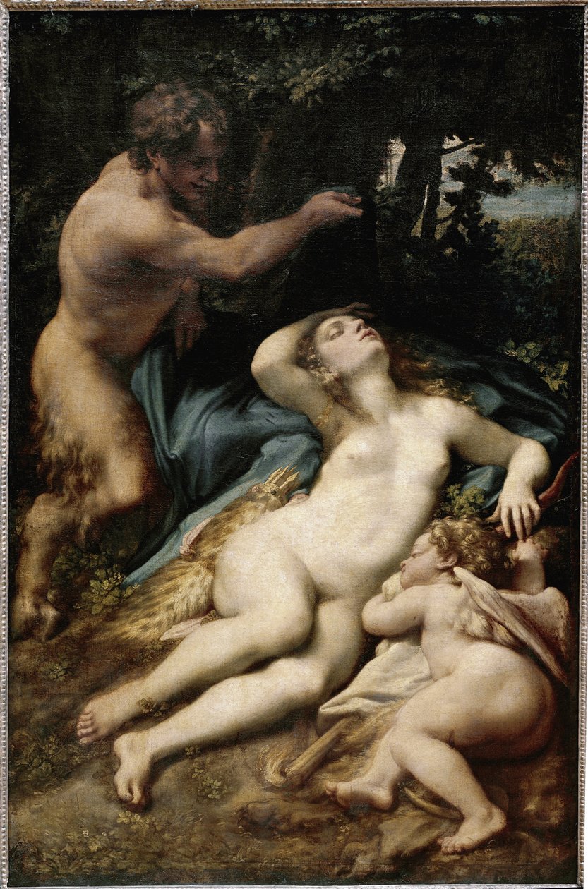 Júpiter y Antíope (o Venus con cupido y un sátiro) de (c.1489 1534) Correggio