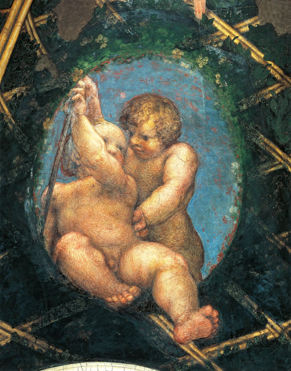 Ovate con querubines (detalle) de la decoración de la Cámara de San Pablo o Cámara de la Abadesa de (c.1489 1534) Correggio